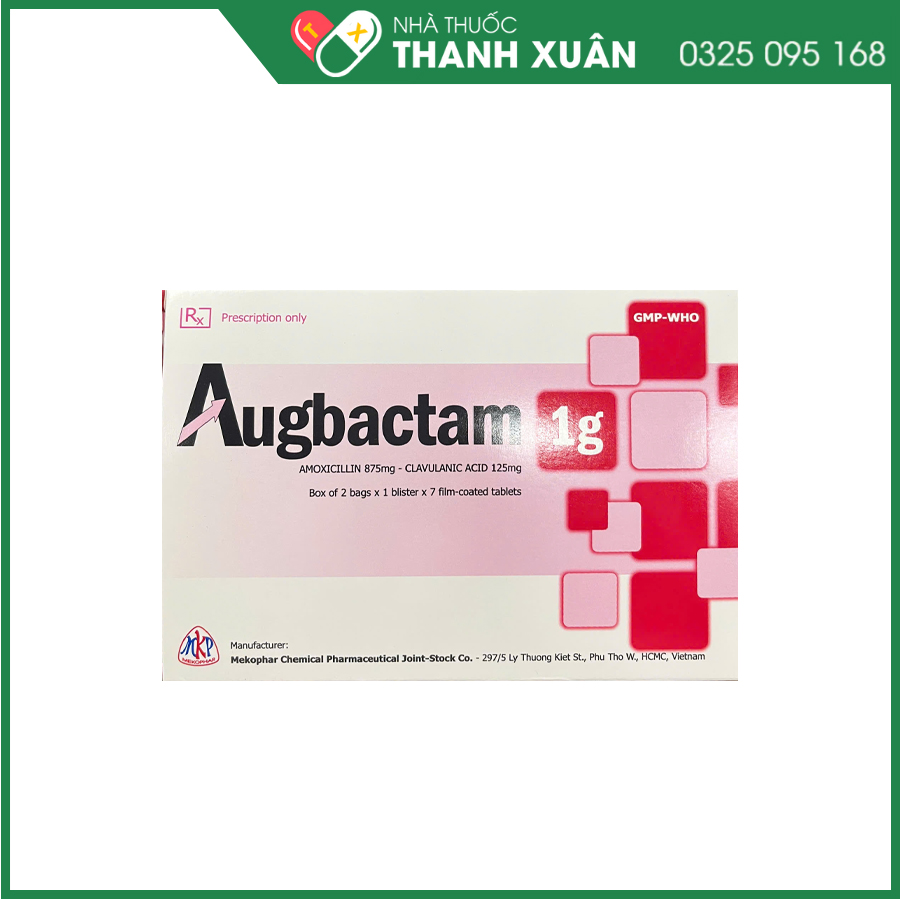 Augbactam 1g thuốc kháng sinh điều trị nhiễm khuẩn hô hấp, tiết niệu, da và mô mềm